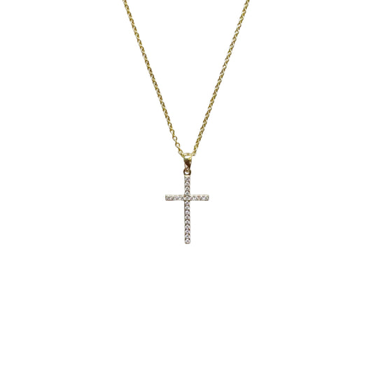 Reversible Stone Studded Cross With Chain